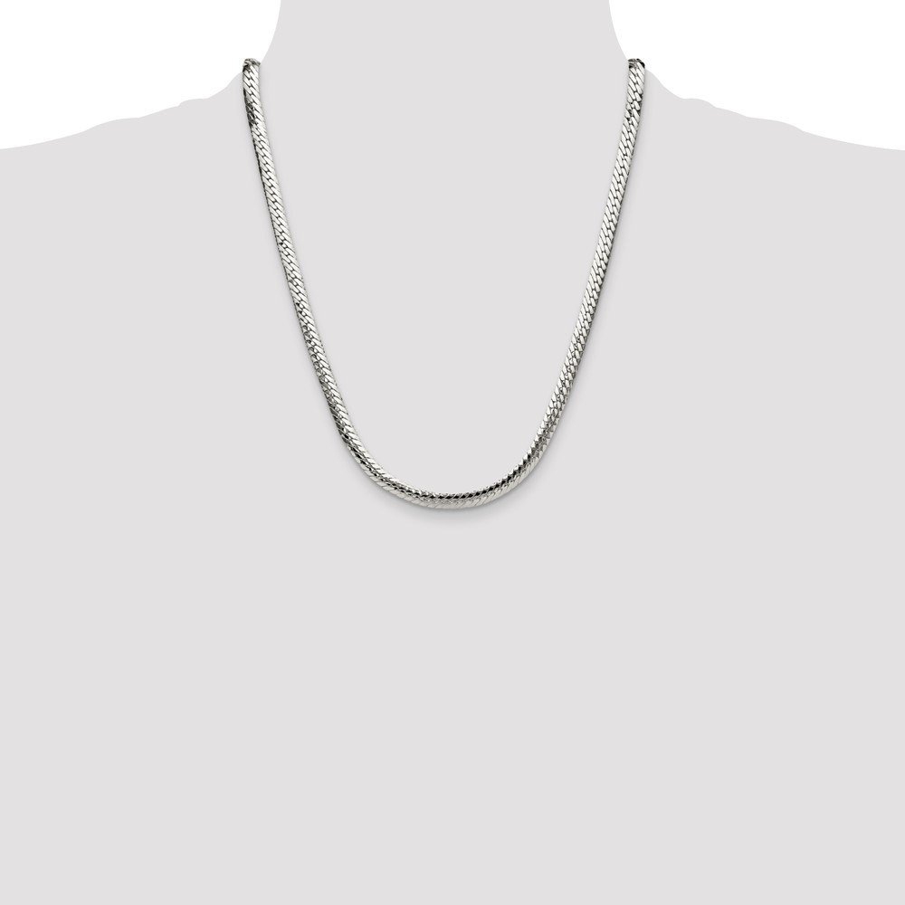 Sterling Silver Polished 6.25mm Double Oval Flat Chain (QDOF120-22)