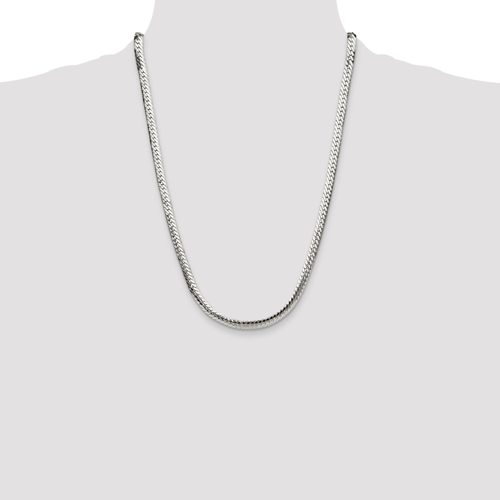 Sterling Silver Polished 6.25mm Double Oval Flat Chain (QDOF120-24)