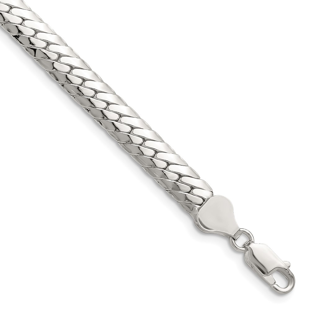 Sterling Silver Polished 6.25mm Double Oval Flat Chain (QDOF120-8)