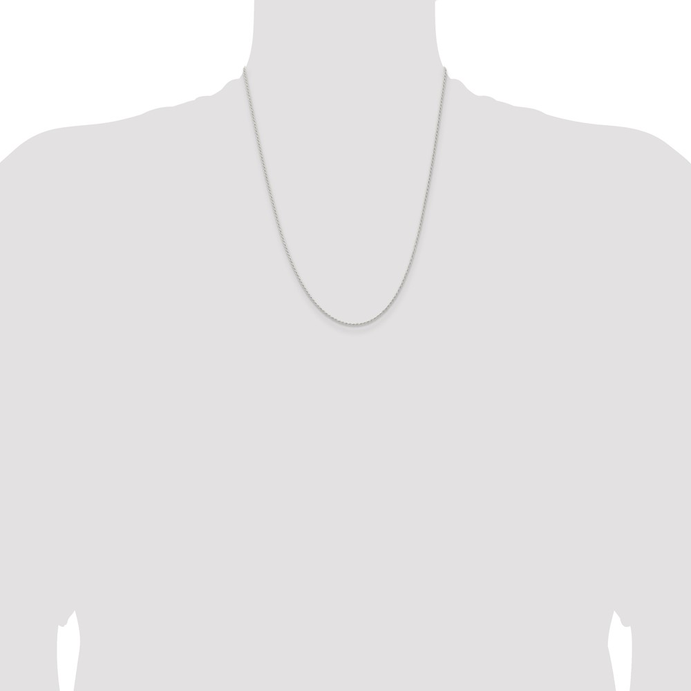 Sterling Silver 1.3mm Solid Rope Chain (QDR025-22)