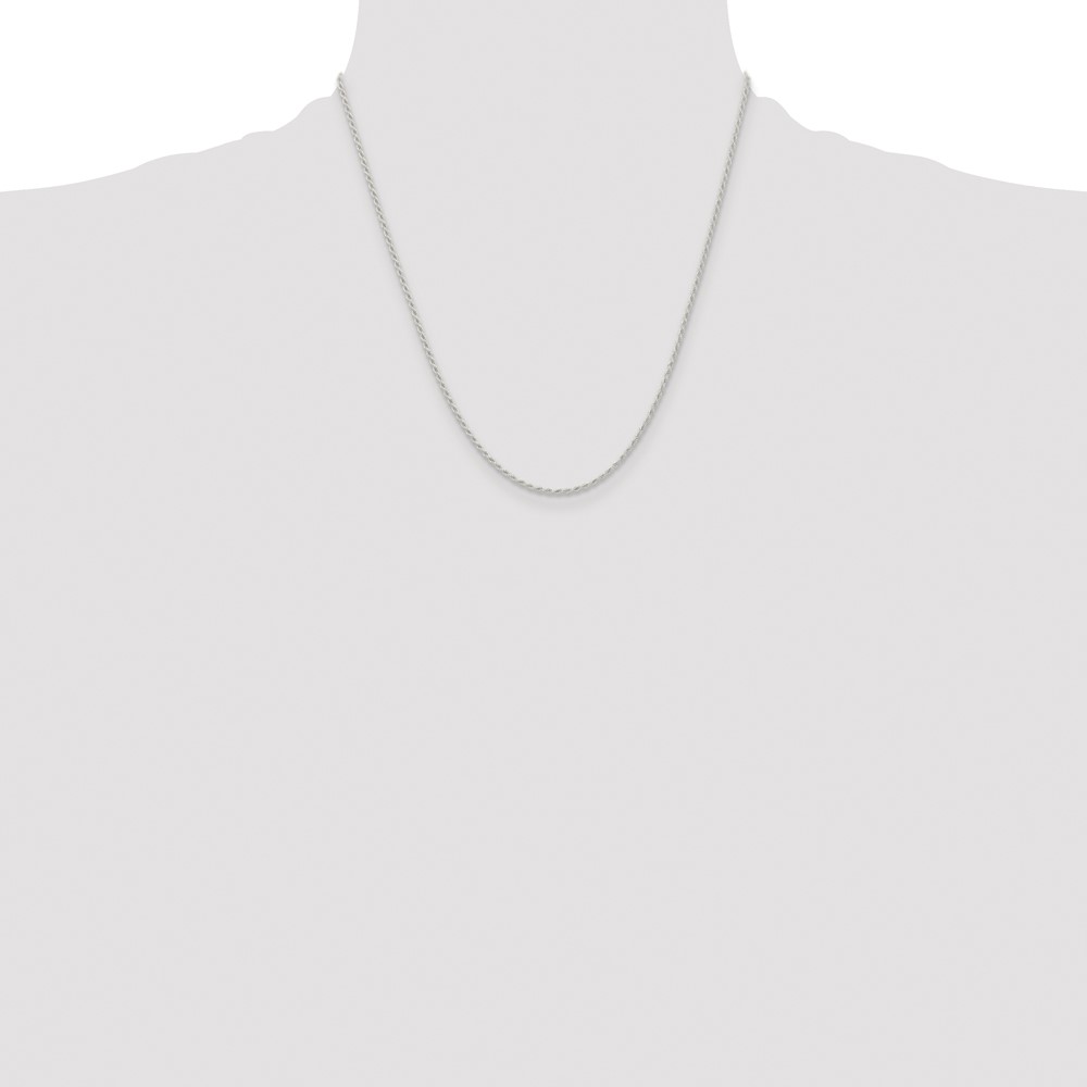 Sterling Silver 1.5mm Solid Rope Chain (QDR030-20)