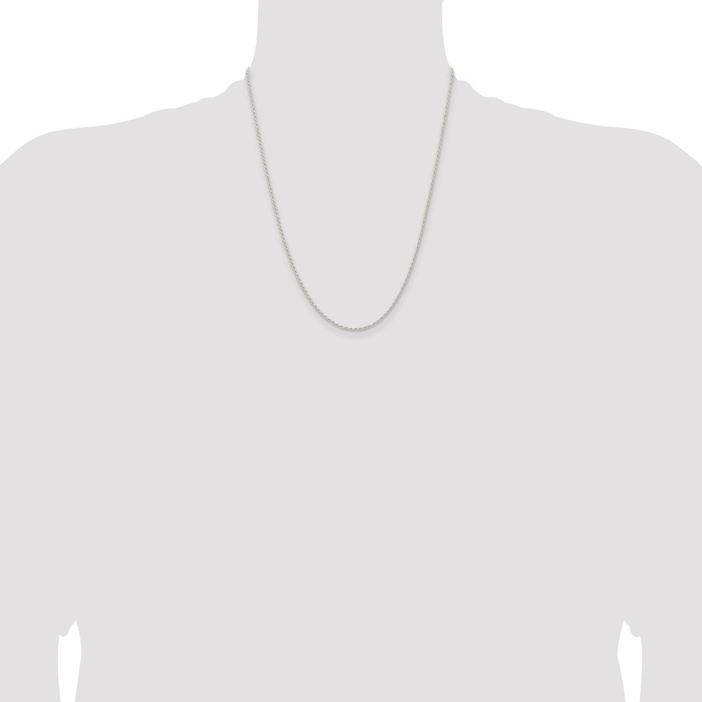 Sterling Silver 1.5mm Solid Rope Chain (QDR030-22)