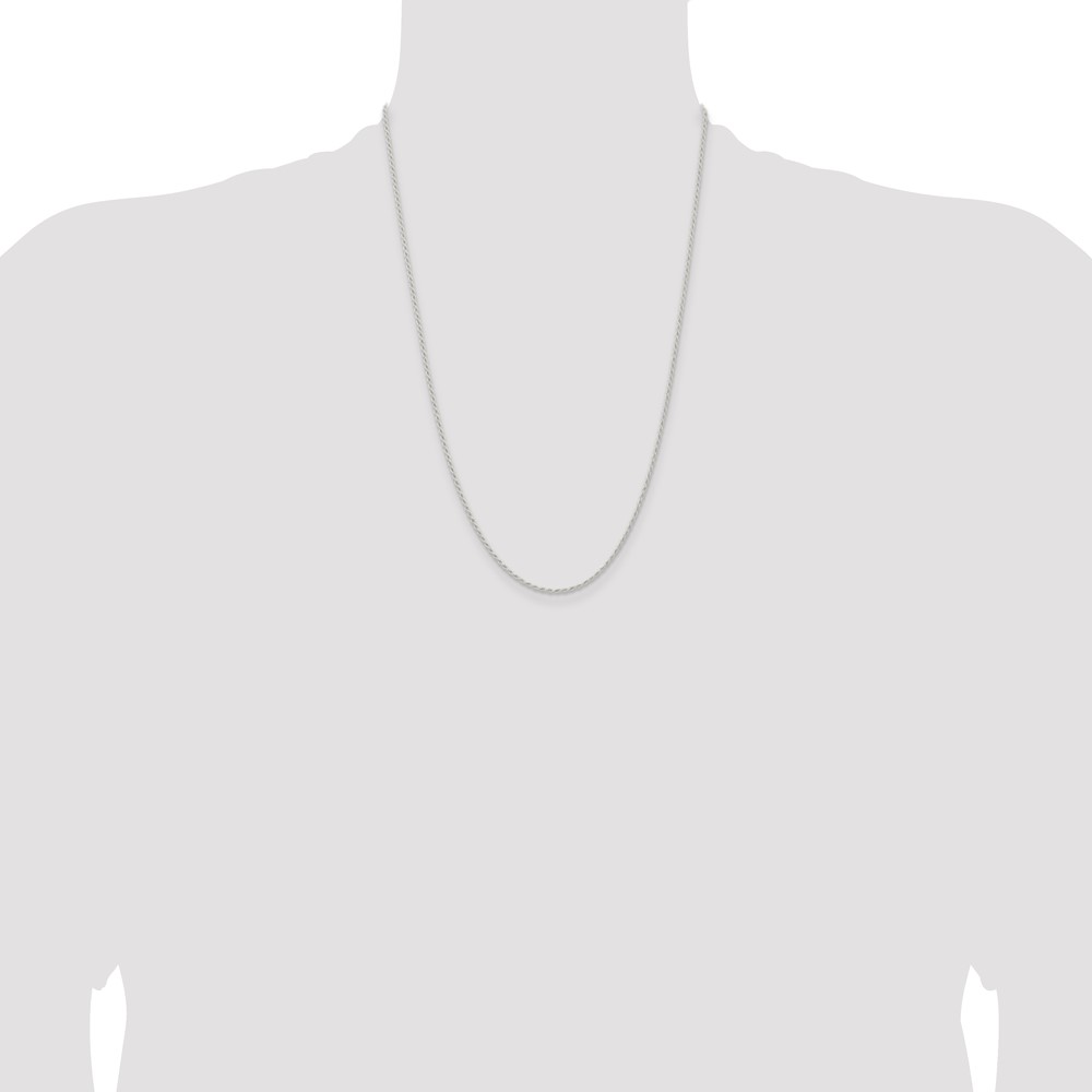 Sterling Silver 1.5mm Solid Rope Chain (QDR030-24)