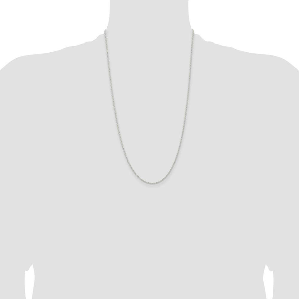 Sterling Silver 1.5mm Solid Rope Chain (QDR030-26)