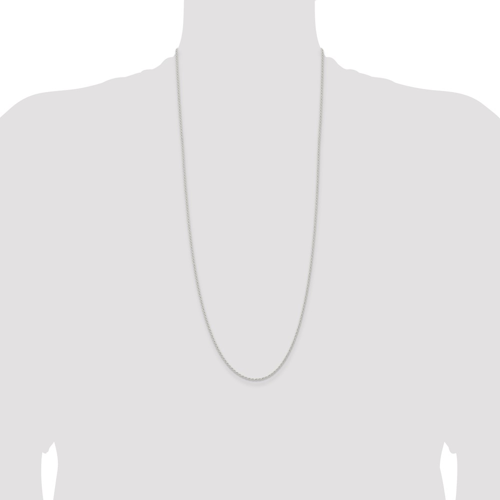 Sterling Silver 1.5mm Solid Rope Chain (QDR030-30)