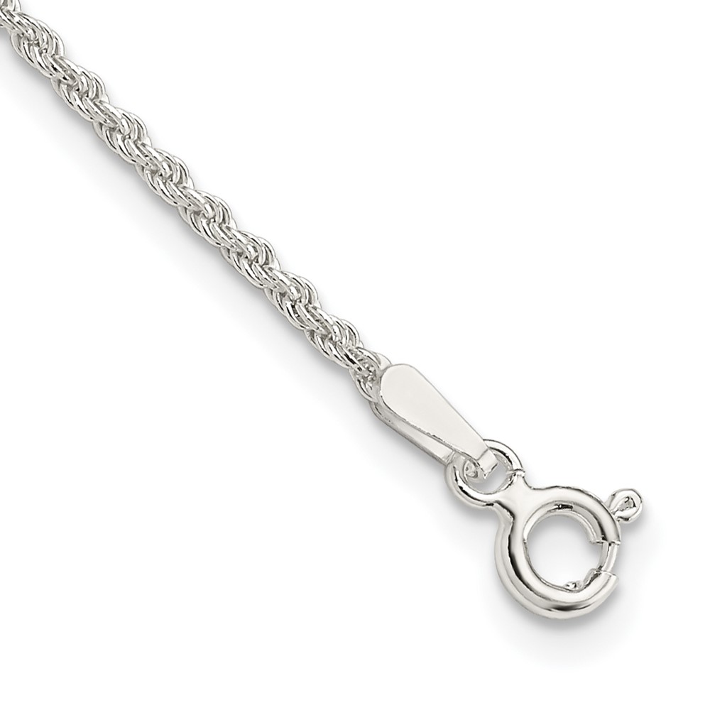 Sterling Silver 1.5mm Solid Rope Chain Anklet (QDR030-10)