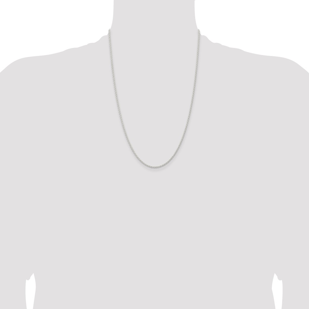 Sterling Silver 1.8mm Solid Rope Chain (QDR035-24)
