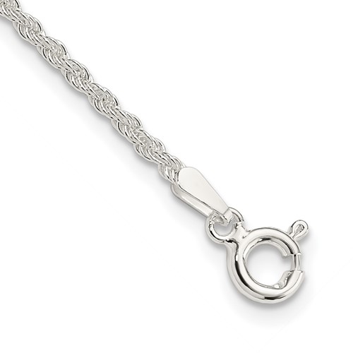 Sterling Silver 1.8mm Solid Rope Chain