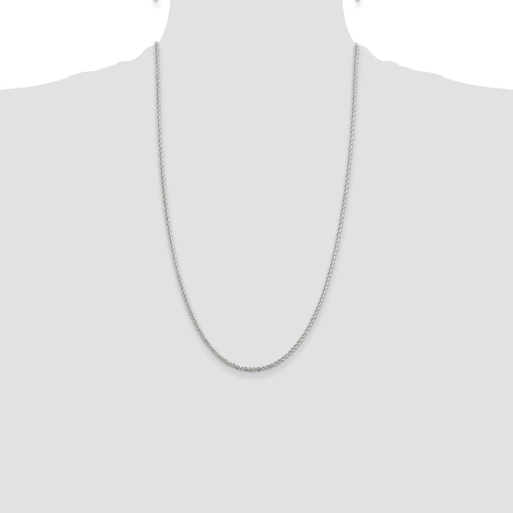 Sterling Silver 2.3mm Solid Rope Chain (QDR040-26)