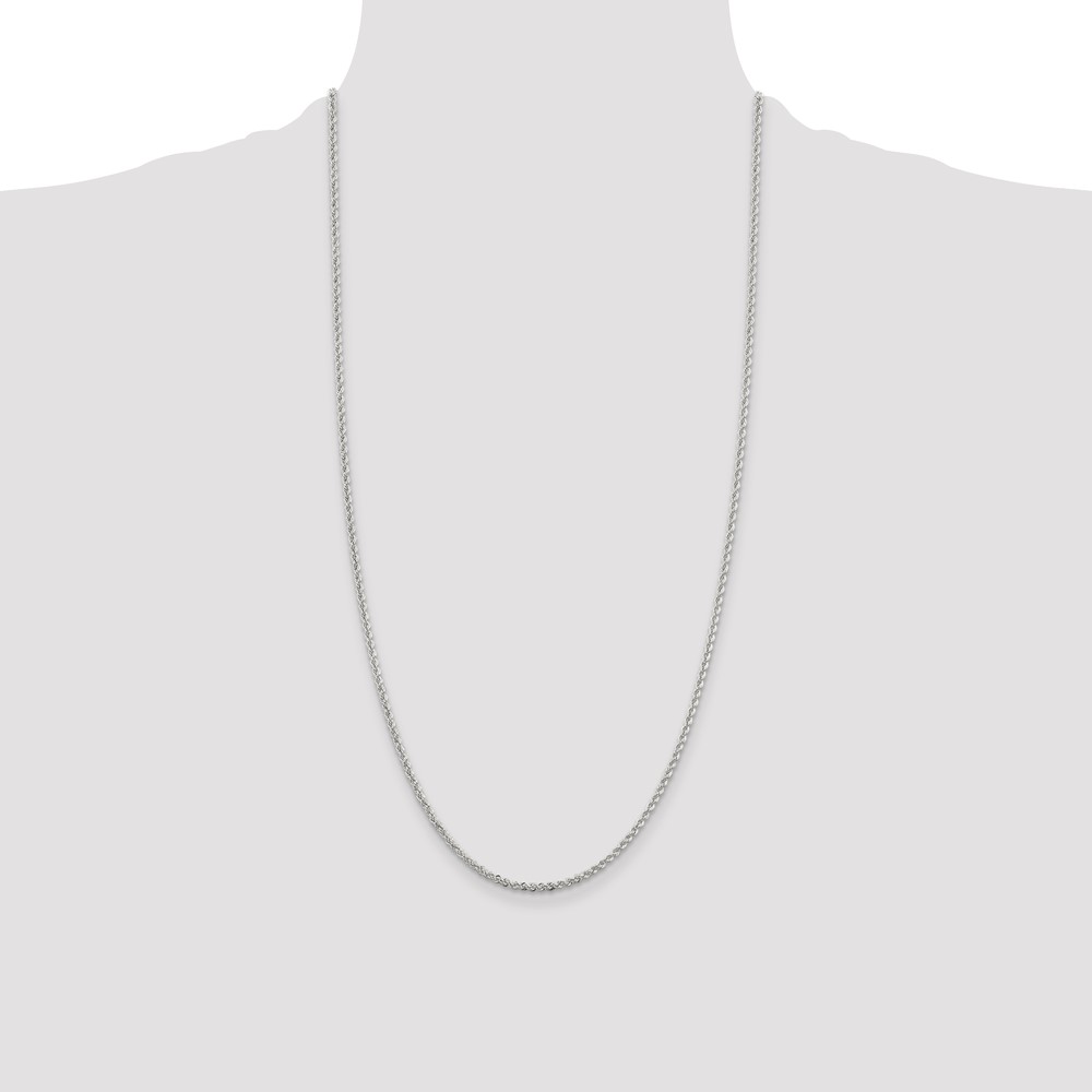 Sterling Silver 2.3mm Solid Rope Chain (QDR040-28)