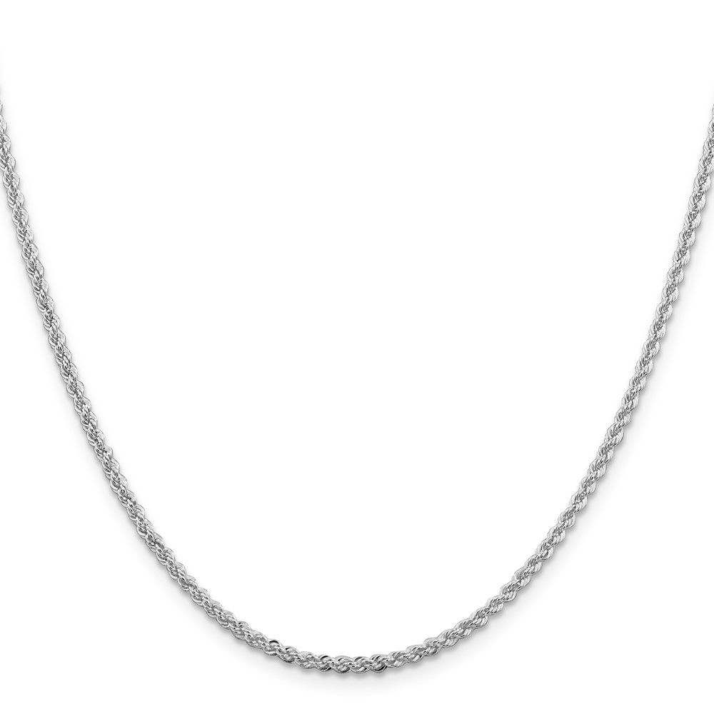 Sterling Silver Rhodium-plated 2.3mm Solid Rope Chain (QDR040R-22)