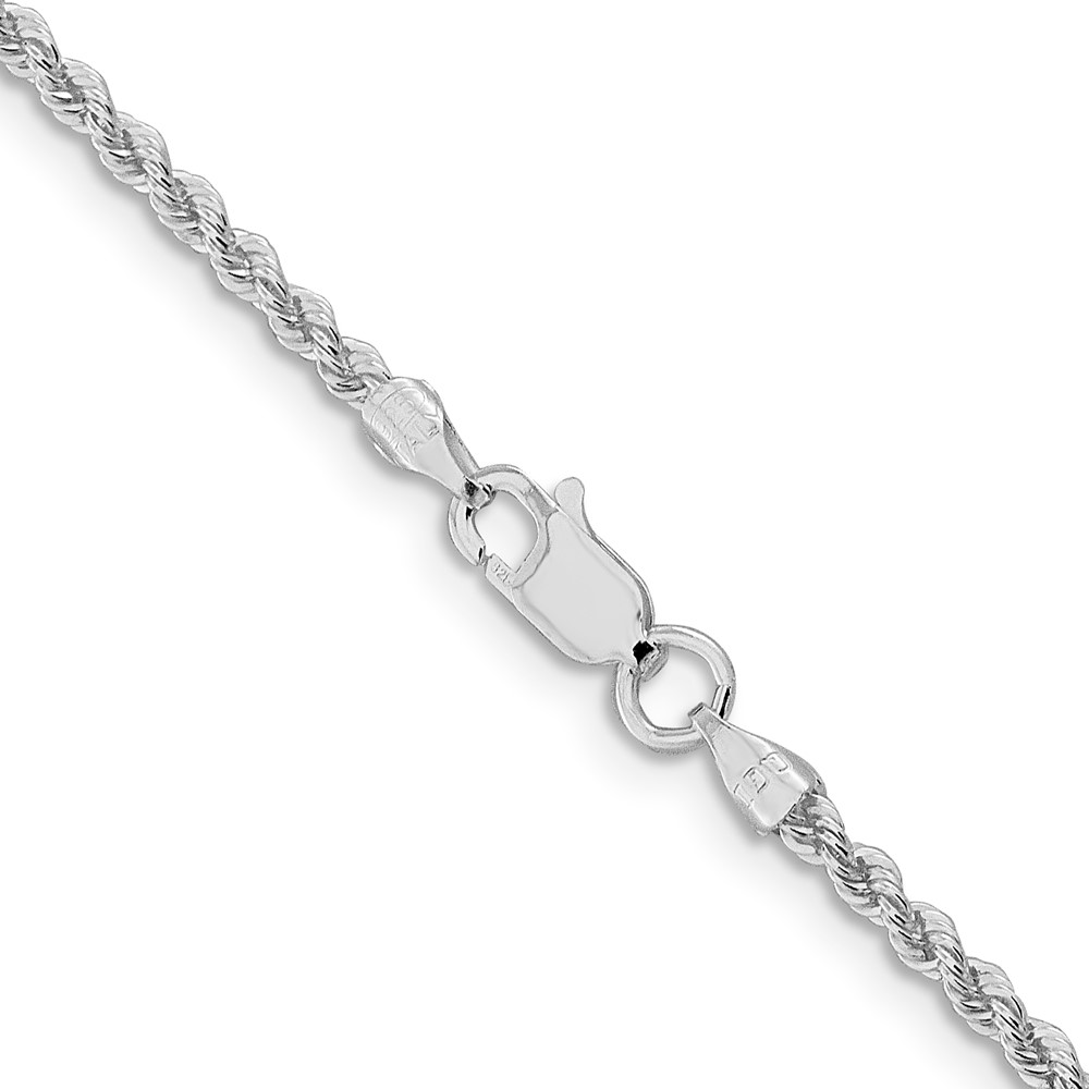 Sterling Silver Rhodium-plated 2.3mm Solid Rope Chain (QDR040R-22)
