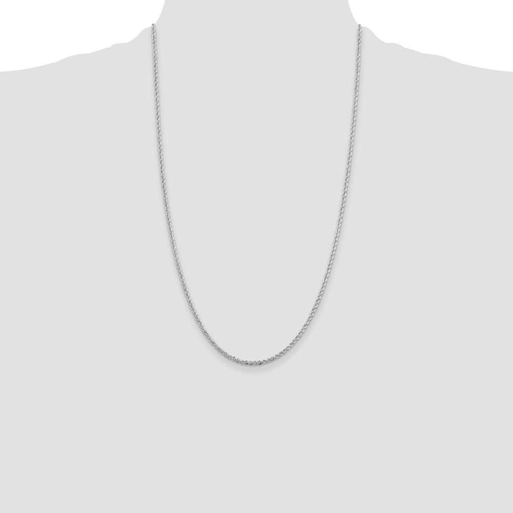 Sterling Silver Rhodium-plated 2.3mm Solid Rope Chain (QDR040R-26)