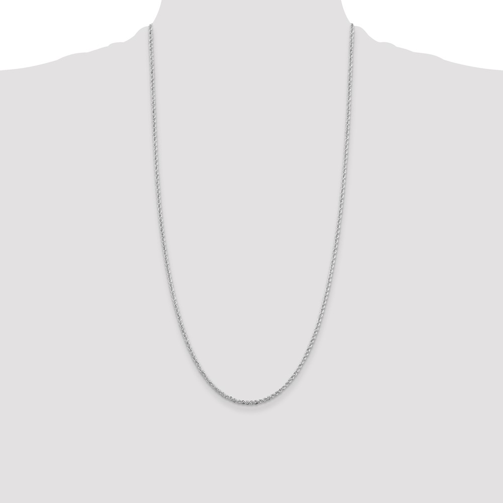 Sterling Silver Rhodium-plated 2.3mm Solid Rope Chain (QDR040R-28)