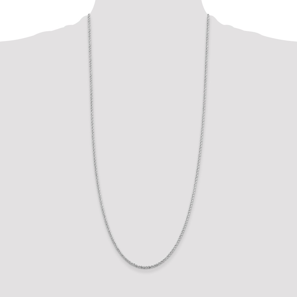 Sterling Silver Rhodium-plated 2.3mm Solid Rope Chain (QDR040R-30)