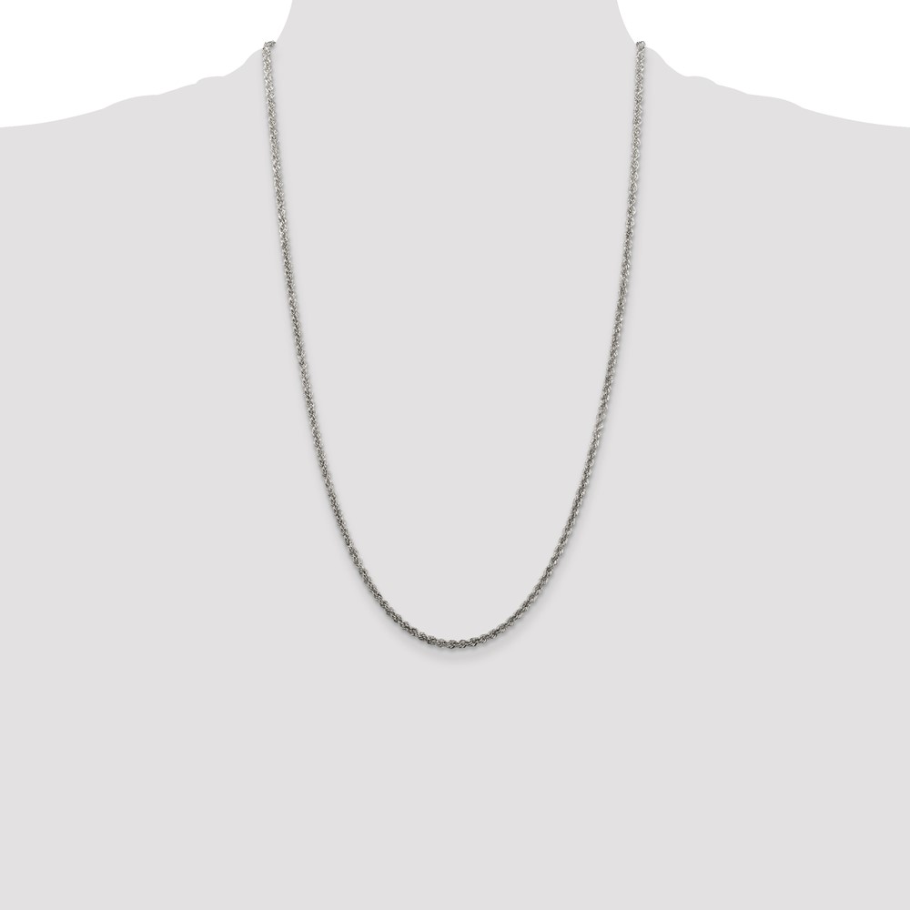 Sterling Silver 2.5mm Solid Rope Chain (QDR050-26)