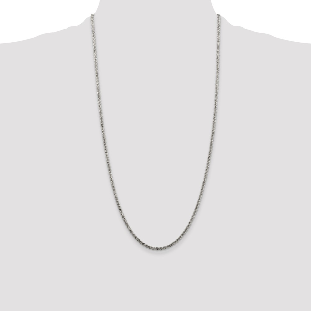 Sterling Silver 2.5mm Solid Rope Chain (QDR050-28)