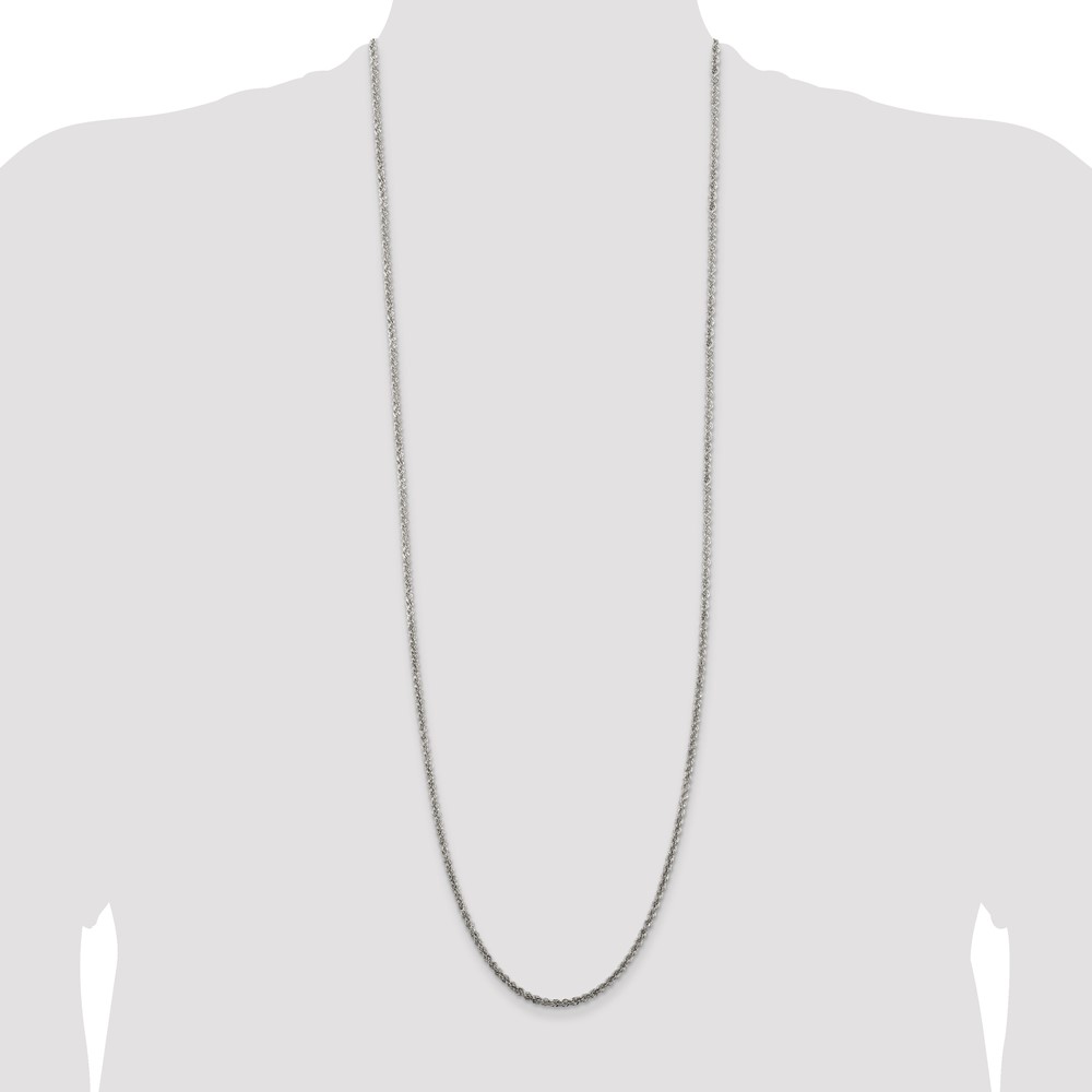 Sterling Silver 2.5mm Solid Rope Chain (QDR050-36)