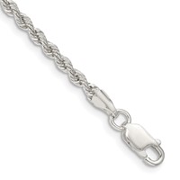 Sterling Silver 2.5mm Solid Rope Chain view 1