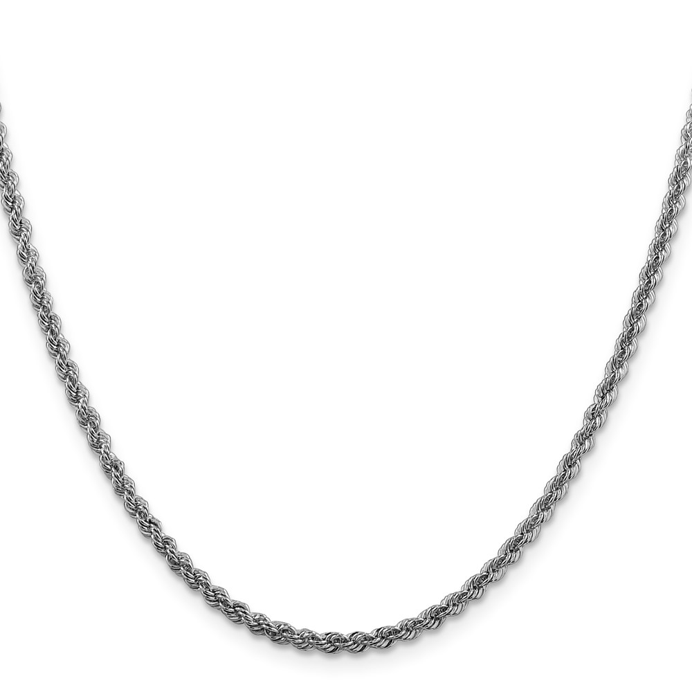 Sterling Silver Rhodium-plated 2.5mm Solid Rope Chain (QDR050R-30)
