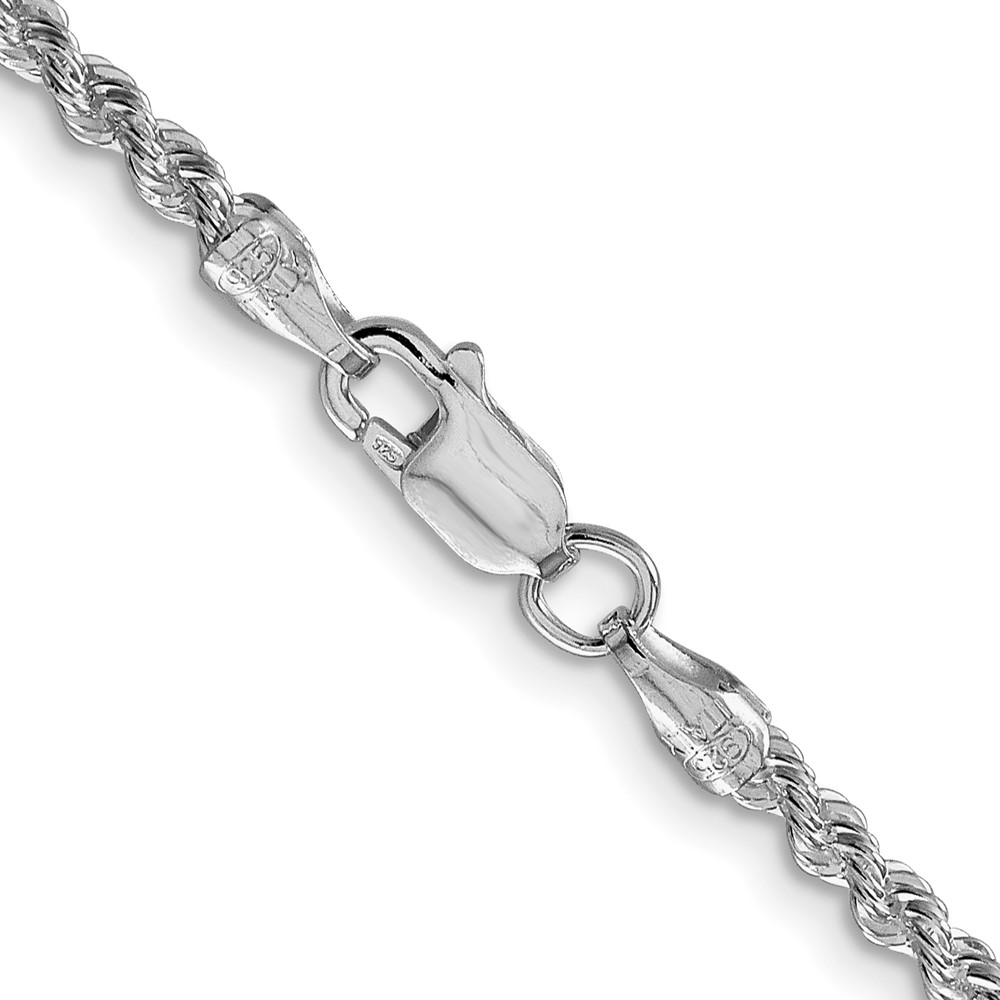 Sterling Silver Rhodium-plated 2.5mm Solid Rope Chain (QDR050R-30)