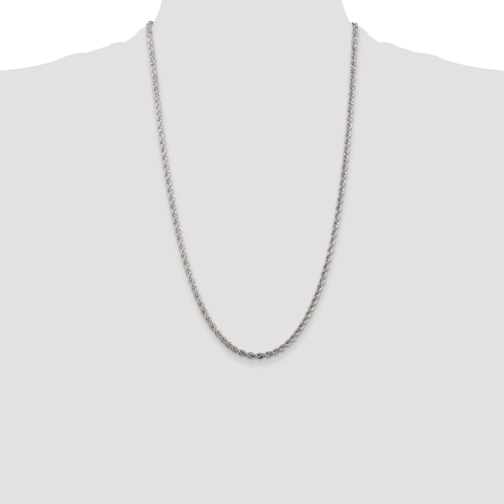 Sterling Silver 3mm Solid Rope Chain (QDR060-26)