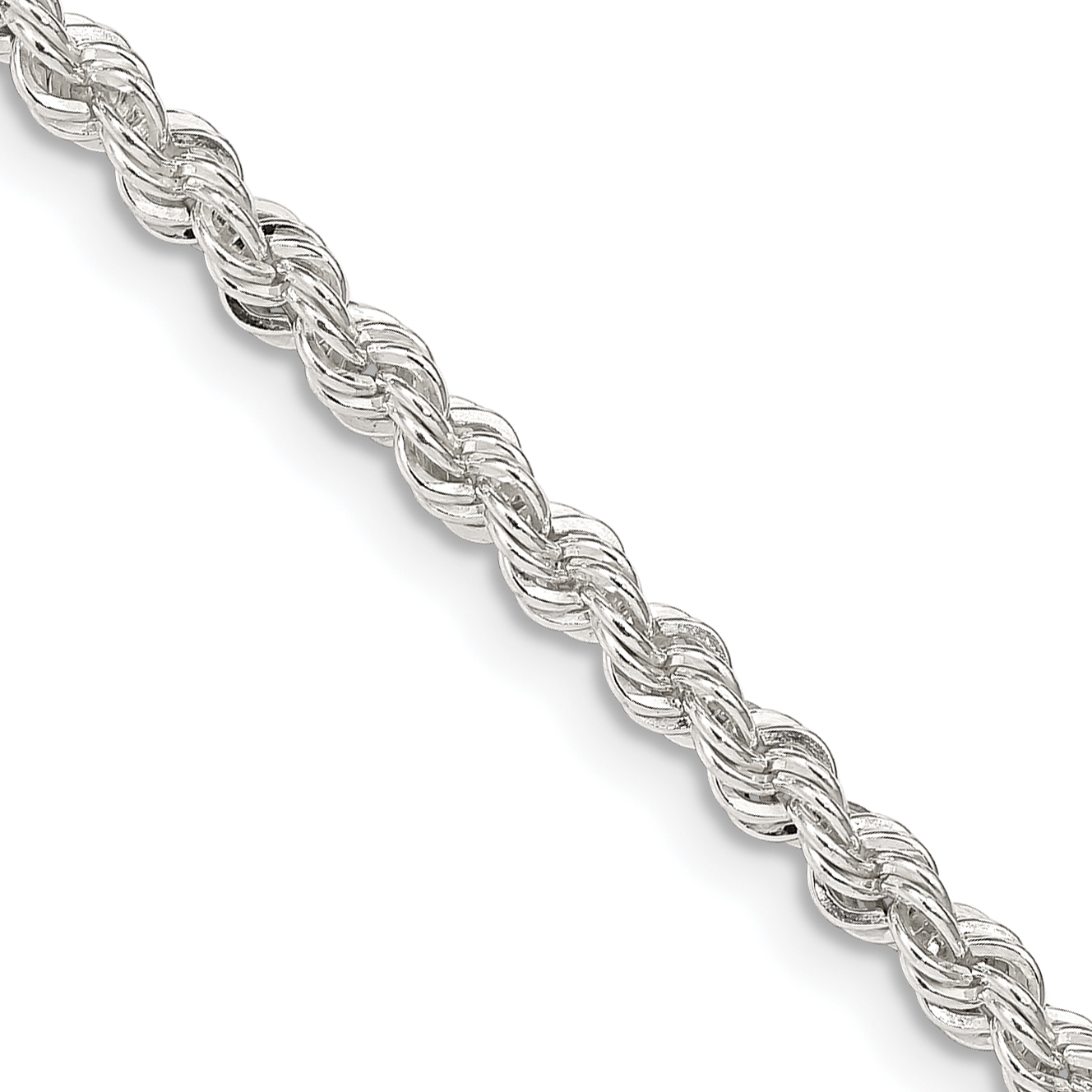 Sterling Silver 3mm Solid Rope Chain (QDR060-18)