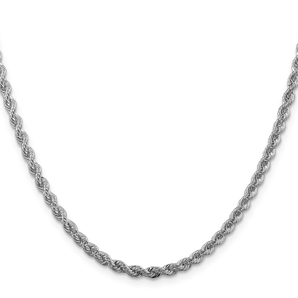 Sterling Silver Rhodium-plated 3mm Solid Rope Chain (QDR060R-18)