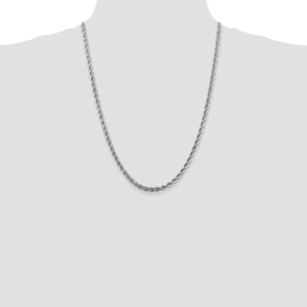 Sterling Silver 4.3mm Solid Rope Chain (QDR080-24)
