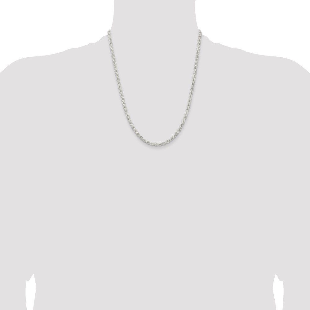 Sterling Silver 4.5mm Solid Rope Chain (QDR090-22)