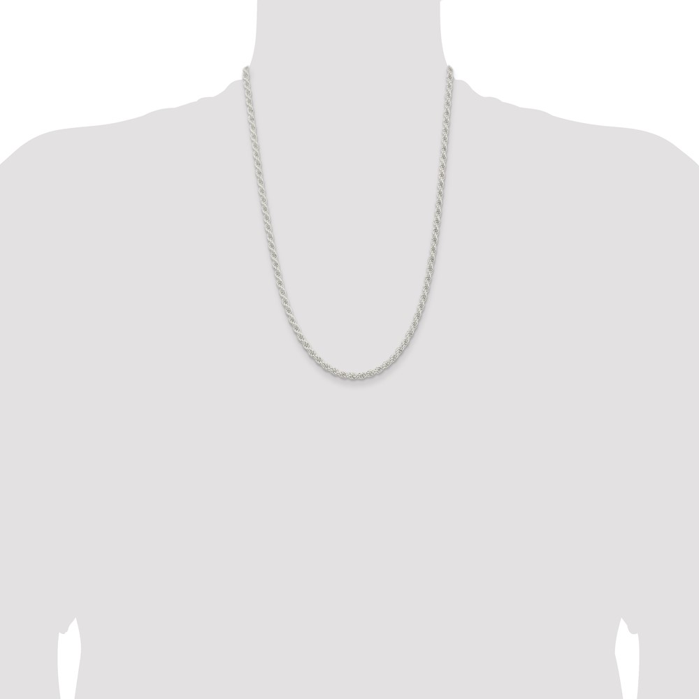 Sterling Silver 4.5mm Solid Rope Chain (QDR090-24)