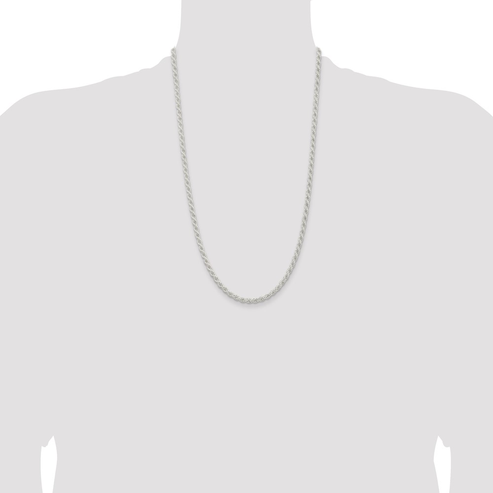Sterling Silver 4.5mm Solid Rope Chain (QDR090-26)