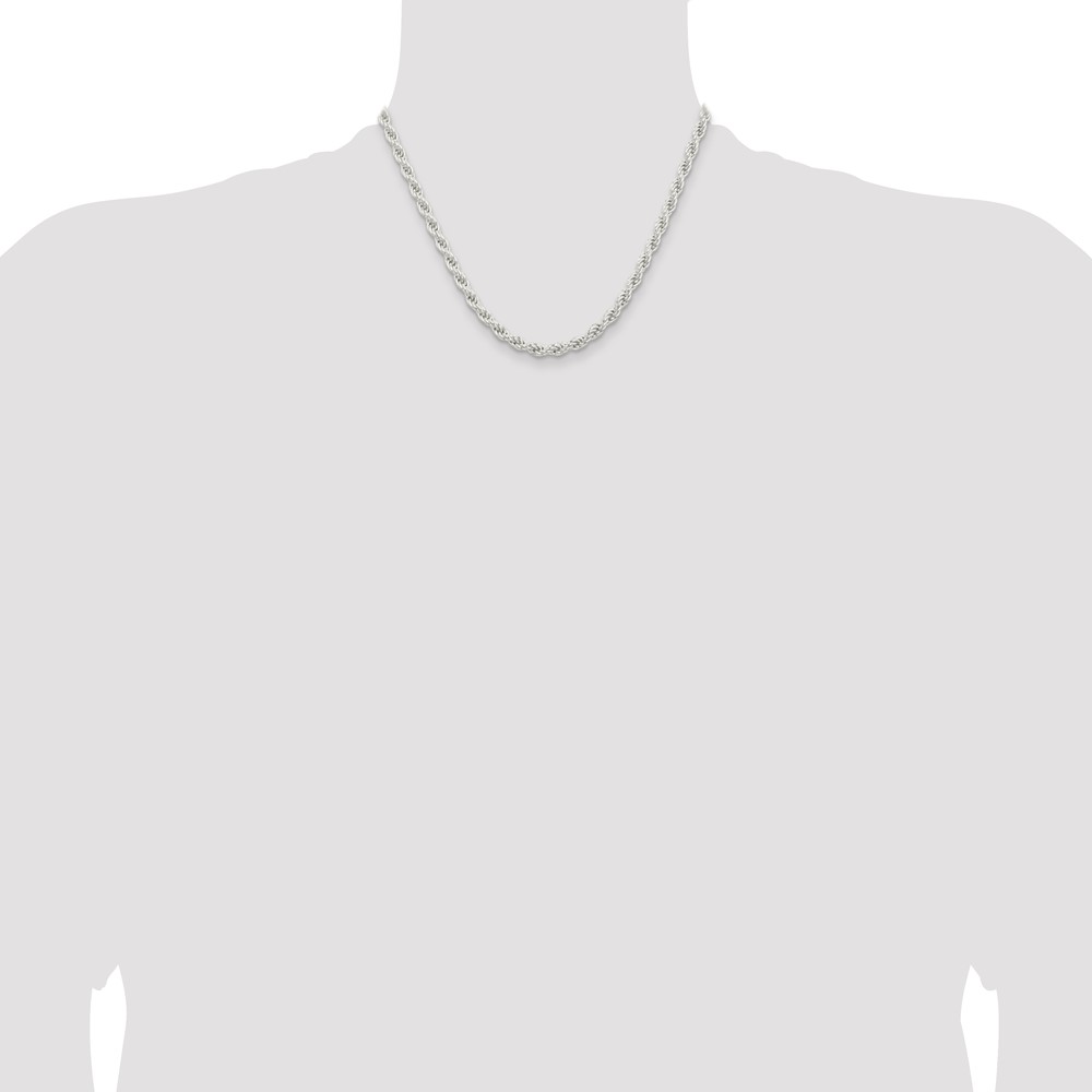 Sterling Silver 5mm Solid Rope Chain (QDR100-18)