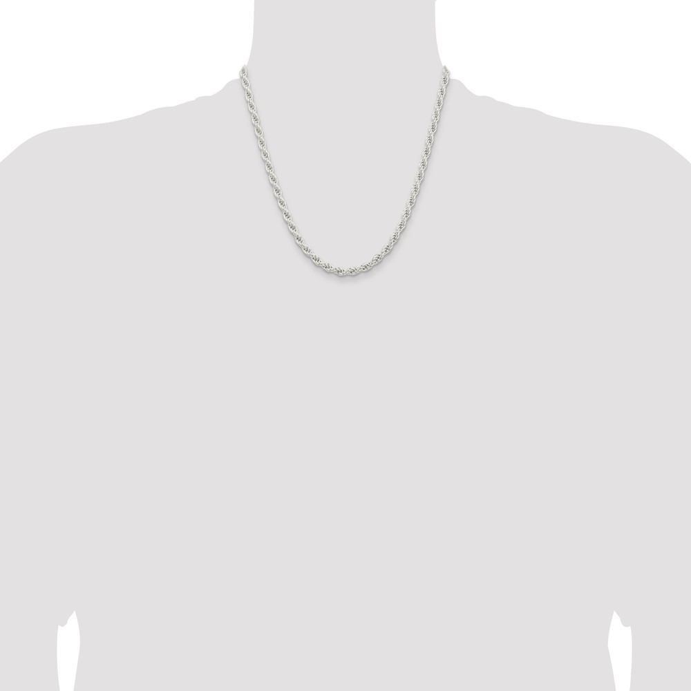 Sterling Silver 5mm Solid Rope Chain (QDR100-20)