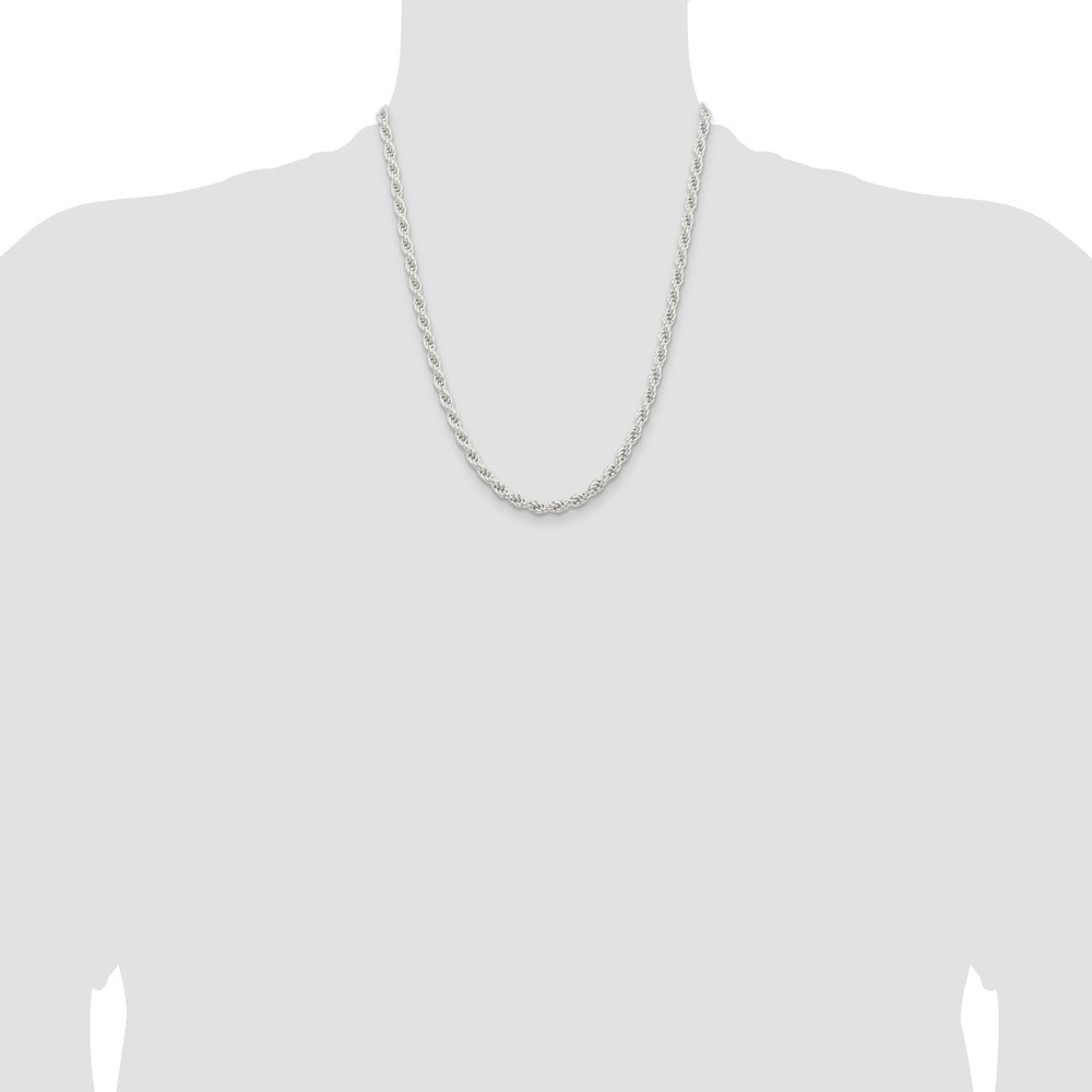 Sterling Silver 5mm Solid Rope Chain (QDR100-22)