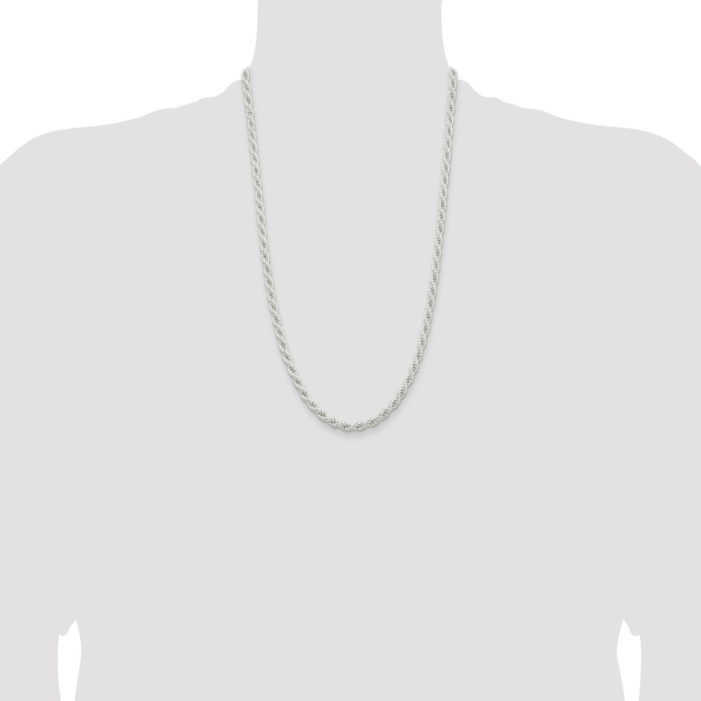 Sterling Silver 5mm Solid Rope Chain (QDR100-26)