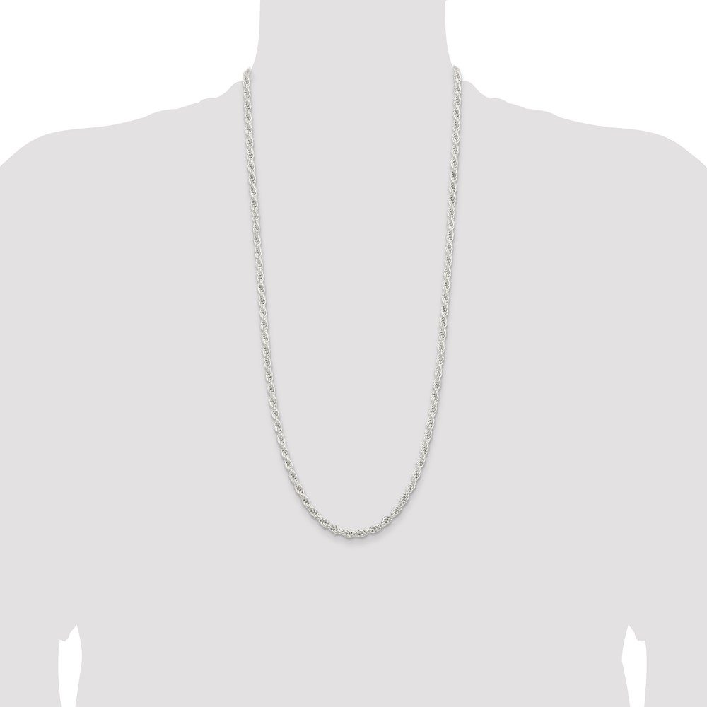 Sterling Silver 5mm Solid Rope Chain (QDR100-30)