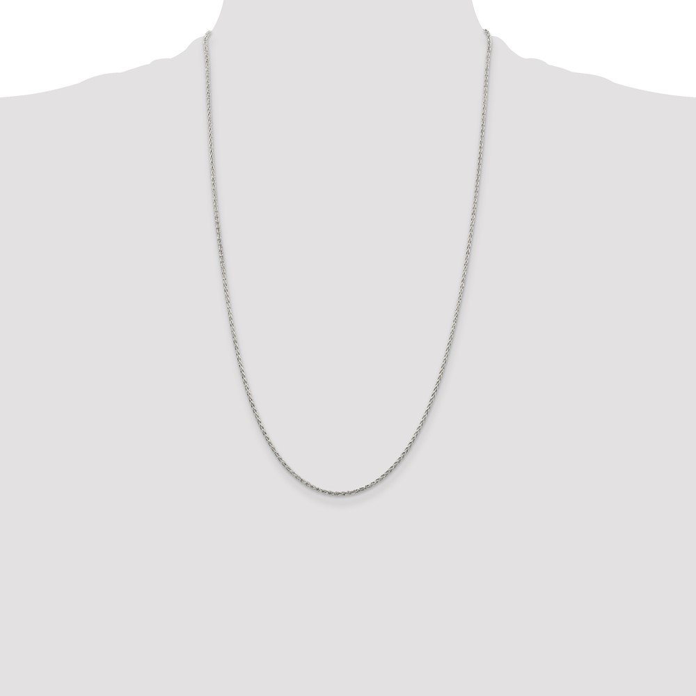 Sterling Silver 1.5mm Diamond-cut Spiga Chain (QDS045-26)