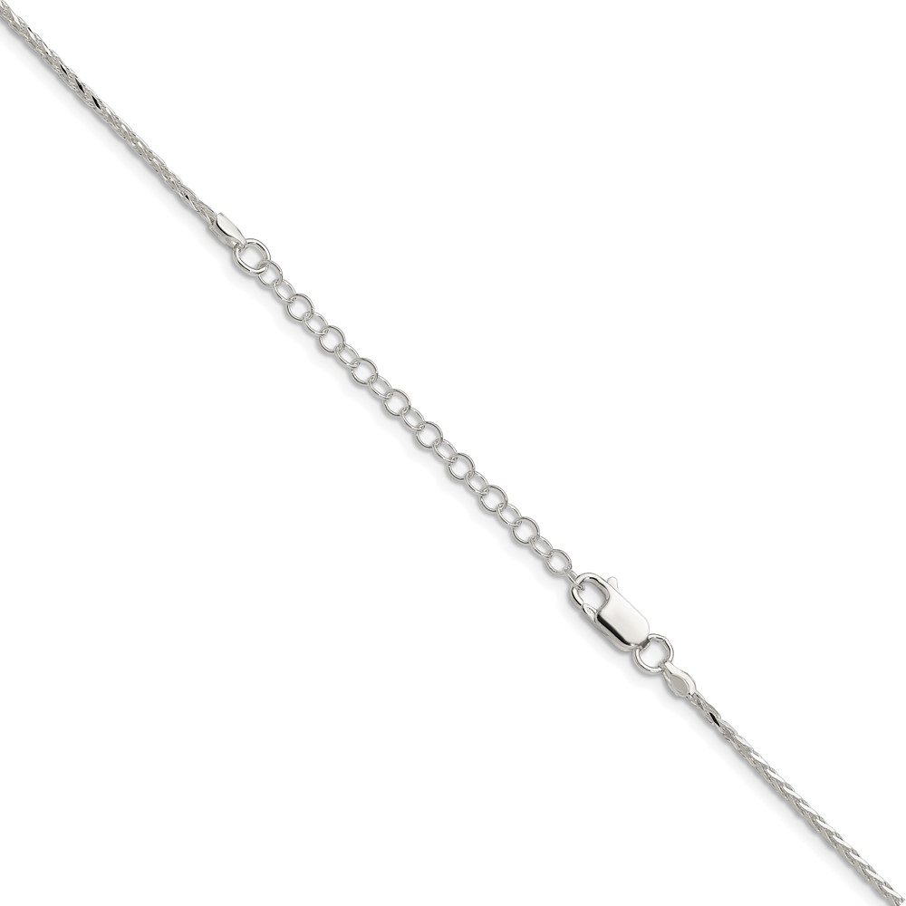 Sterling Silver 1.5mm Diamond-cut Spiga Chain w/2in ext. (QDS045E-18)