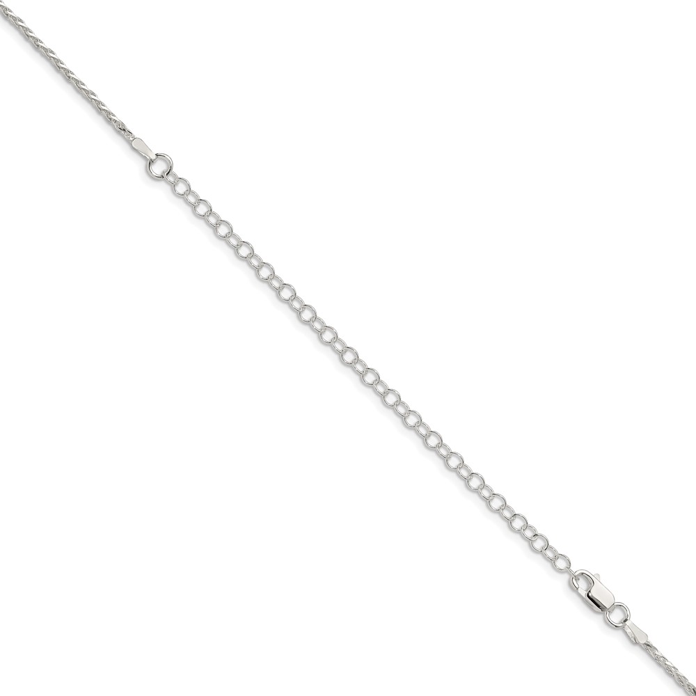 Sterling Silver 1.5mm Diamond-cut Spiga Chain w/4in ext. (QDS045E-22)