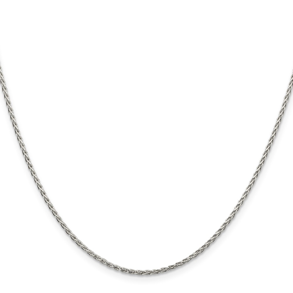Sterling Silver Rhodium-plated 1.5mm Diamond-Cut Spiga Chain w/2in ext. (QDS045RH-18)