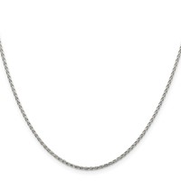 Sterling Silver Rhodium-plated 1.5mm Diamond-Cut Spiga Chain with Ext., 2" view 2