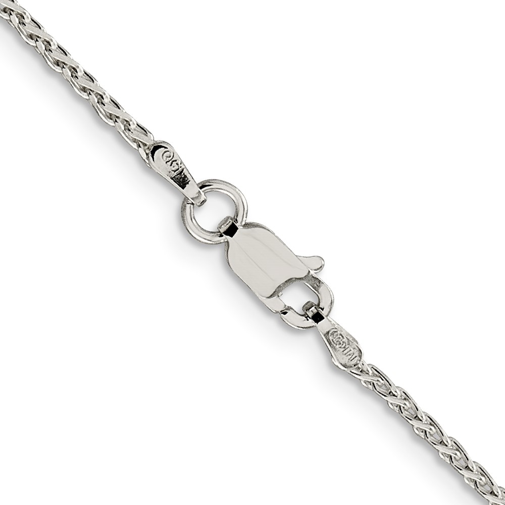 Sterling Silver Rhodium-plated 1.5mm Diamond-Cut Spiga Chain (QDS045R-18)