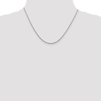 Sterling Silver Rhodium-plated 1.5mm Diamond-Cut Spiga Chain with Ext., 2" view 4
