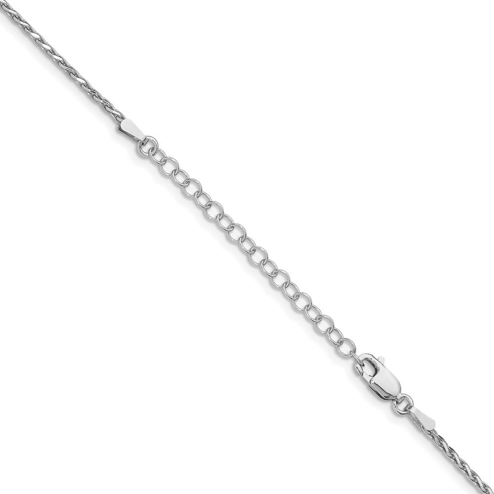 Sterling Silver Rhodium-plated 1.5mm Diamond-Cut Spiga Chain w/2in ext. (QDS045RH-18)