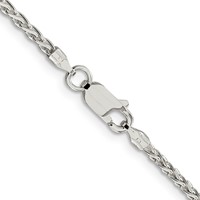 Sterling Silver 2mm Diamond-cut Spiga Chain view 3