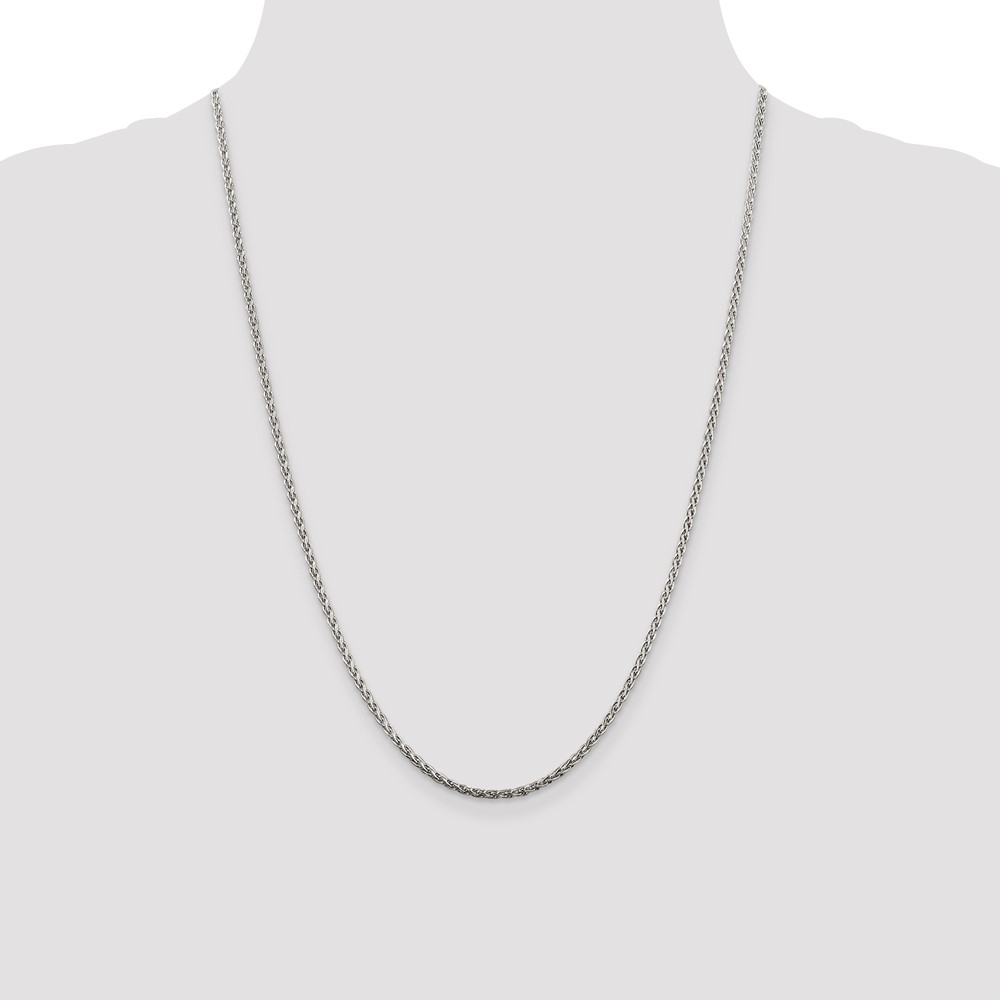 Sterling Silver 2mm Diamond-cut Spiga Chain (QDS060-24)