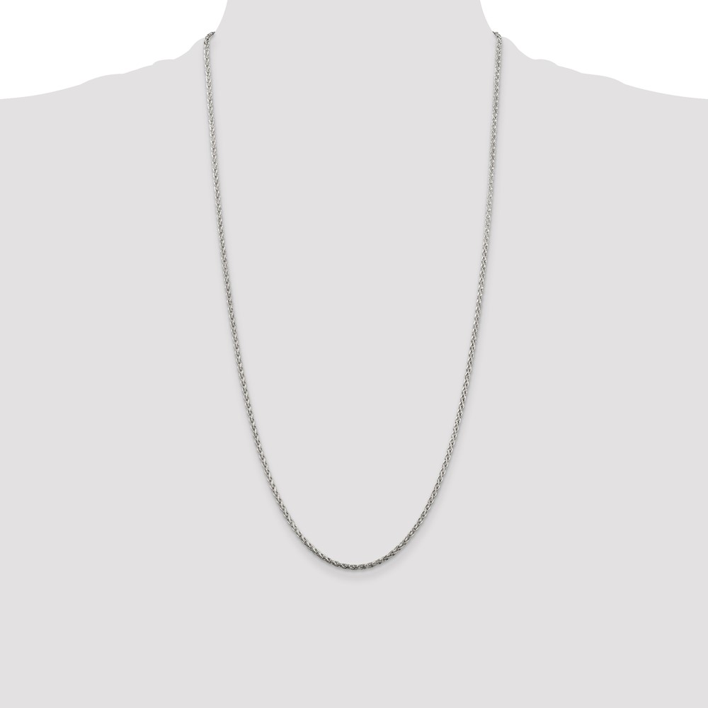 Sterling Silver 2mm Diamond-cut Spiga Chain (QDS060-28)