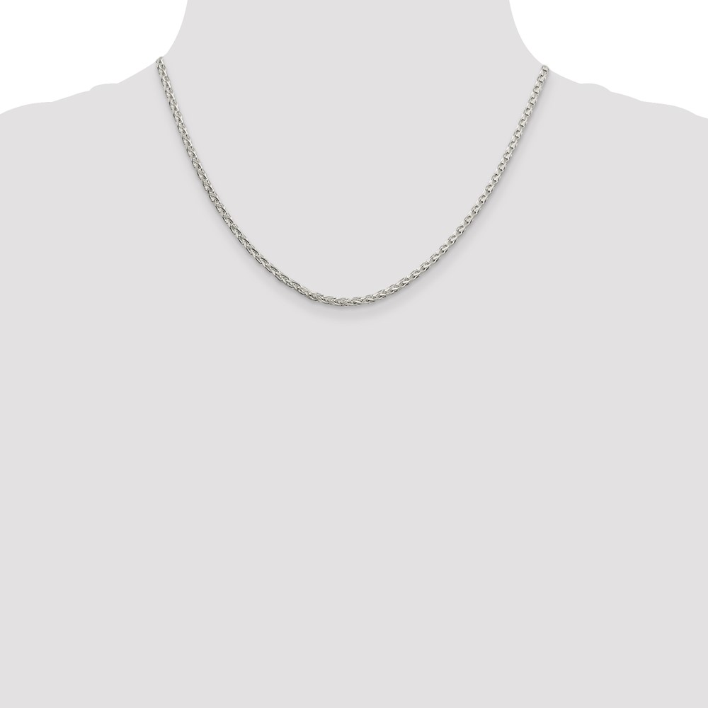Sterling Silver 2.75mm Diamond-cut Spiga Chain (QDS080-18)