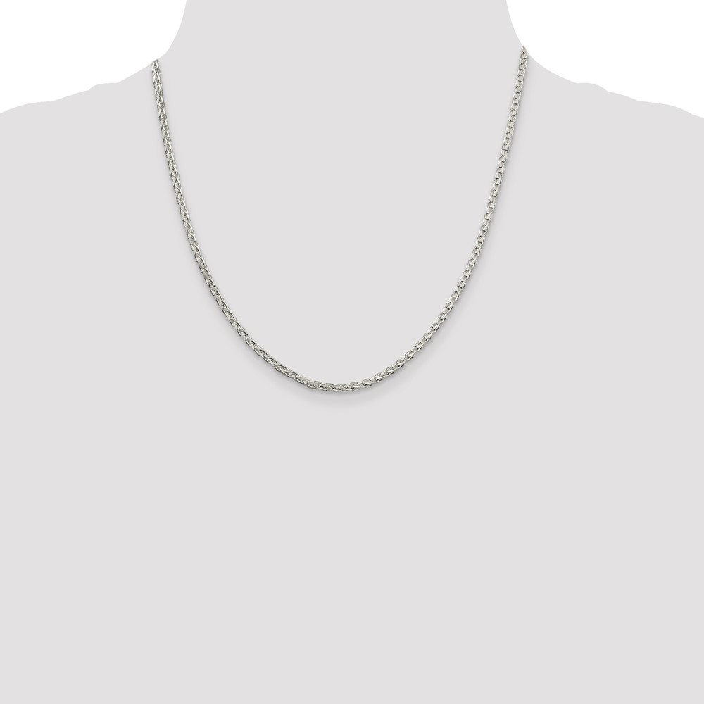 Sterling Silver 2.75mm Diamond-cut Spiga Chain (QDS080-20)